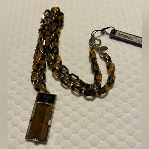 NWT Tiger eye pendant with long chain